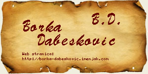 Borka Dabesković vizit kartica